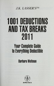 J.K. Lassers 1001 deductions and tax breaks 2011