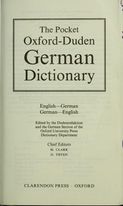 Cover of: The Pocket Oxford-Duden German dictionary: English-German, German-English