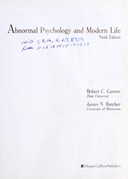 Cover of: Abnormal psychology and modern life by Robert C. Carson