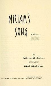 Cover of: Miriam's song : a memoir