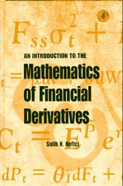 Cover of: An introduction to the mathematics of financial derivatives