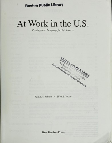 At work in the U.S. by Paula M. Jablon