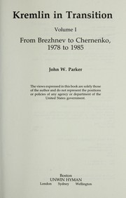 Cover of: Kremlin in transition by Parker, John W.
