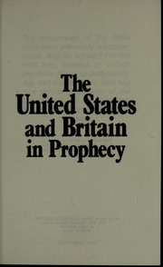Cover of: The United States and Britain in prophecy by Herbert W. Armstrong