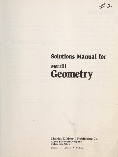 Solutions manual for Merrill geometry by Alan G. Foster