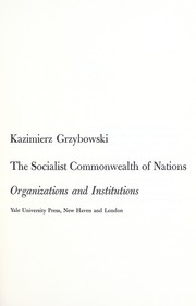 Cover of: The socialist commonwealth of nations | Kazimierz Grzybowski