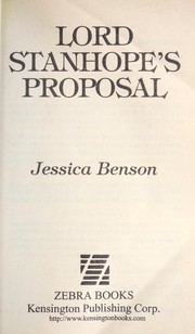Cover of: Lord Stanhope's proposal