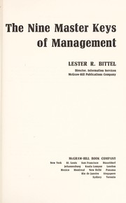 Cover of: The nine master keys of management | Lester R. Bittel