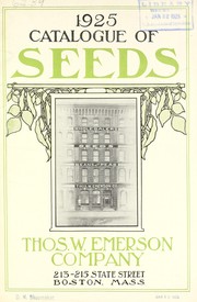 Cover of: 1925 catalogue of seeds by Thos. W. Emerson Co