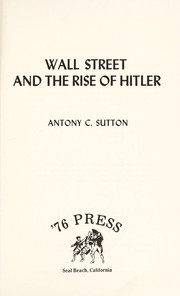 Cover of: Wall Street and the rise of Hitler
