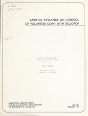 Cover of: Varietal influence on control of volunteer corn with diclofop | R. N. Andersen
