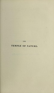 Cover of: The temple of nature or, the origin of society. A poem with philosophical notes