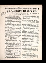 Cover of: Catalogue des livres qui se vendent a   Paris chez la veuve Estienne et fils, libraires, rue Saint Jacques, a   la Vertu, 1745 by Veuve Estienne