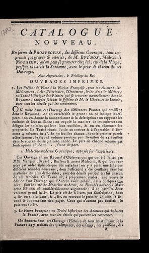 Catalogue nouveau by Pierre-Joseph Buc'hoz