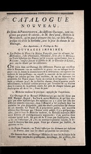 Cover of: Catalogue nouveau by Pierre-Joseph Buc'hoz