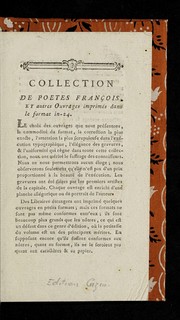 Cover of: Collection de poetes franc ʹois, et autres ouvrages imprime s dans le format in-24 by 
