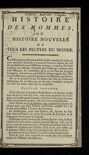 Histoire des hommes, ou, Histoire nouvelle de tous les peuples du monde by J. de Sales