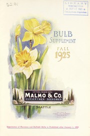 Cover of: Bulb supplement: fall 1925