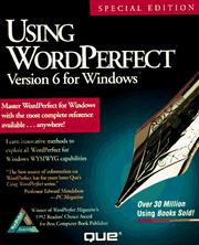 Cover of: Using WordPerfect 6 for Windows, special edition