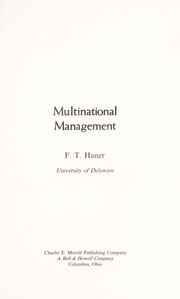 Cover of: Multinational management | F. T. Haner