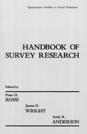 Cover of: Handbook of survey research by edited by Peter H. Rossi, James D. Wright, Andy B. Anderson.