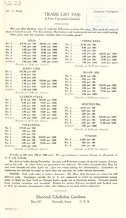 Cover of: Trade list 1926: a few top notch gladioli