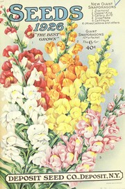 Cover of: Seeds 1926 [catalog] | Deposit Seed Company (Deposit, N.Y.)
