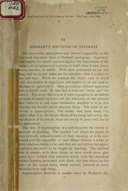 Cover of: Herbart's doctrine of interest by William Torrey Harris