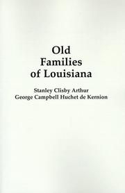 Cover of: Old Families of Louisiana by 