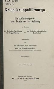 Cover of: Kriegskru ppelfu rsorge: ein Aufkla rungswort zum Troste und zur Mahnung