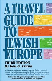 Cover of: A Travel Guide to Jewish Europe by Ben G. Frank