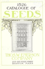Cover of: 1926 catalogue of seeds