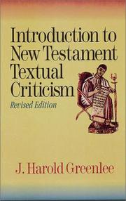 Cover of: Introduction to New Testament textual criticism