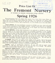 Cover of: Price list of the Fremont Nursery | Fremont Nursery