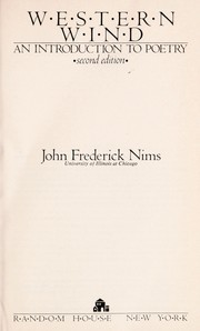 Cover of: Western wind by John Frederick Nims