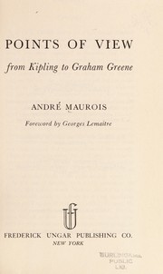 Cover of: Points of view by André Maurois