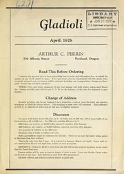 Cover of: Gladioli: April, 1926 [catalog]