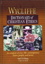 Cover of: Wycliffe Dictionary of Christian Ethics