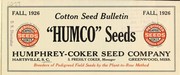 Cover of: Cotton seed bulletin: fall 1926