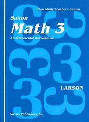 Cover of: Math 3 Home Study Kit: Teacher's Edition