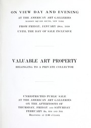 Cover of: Valuable art property and antiques | American Art Association