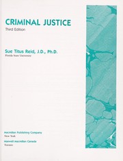 Cover of: Criminal justice | Sue Titus Reid