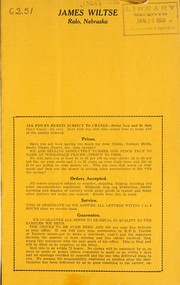 Cover of: James Wiltse [price list] | James Wiltse (Firm)