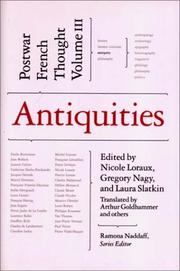 Cover of: Antiquities: Postwar French Thought, Volume III