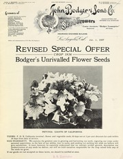 Cover of: Revised special offer: Bodger's unrivalled flower seeds : crop 1926