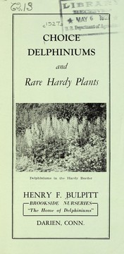 Cover of: Choice delphiniums and other hardy plants | Brookside Nurseries (Darien, Conn.)