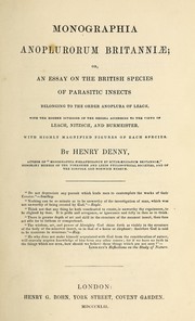 Cover of: Monographia anoplurorum britanniae | Henry Denny