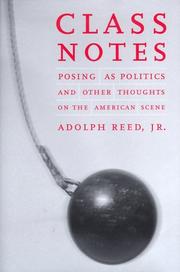 Class notes by Adolph L. Reed
