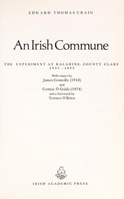 Cover of: An Irish commune: the experiment at Ralahine, County Clare, 1831-1833
