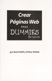 Cover of: Crear páginas Web para dummies by Bud Smith